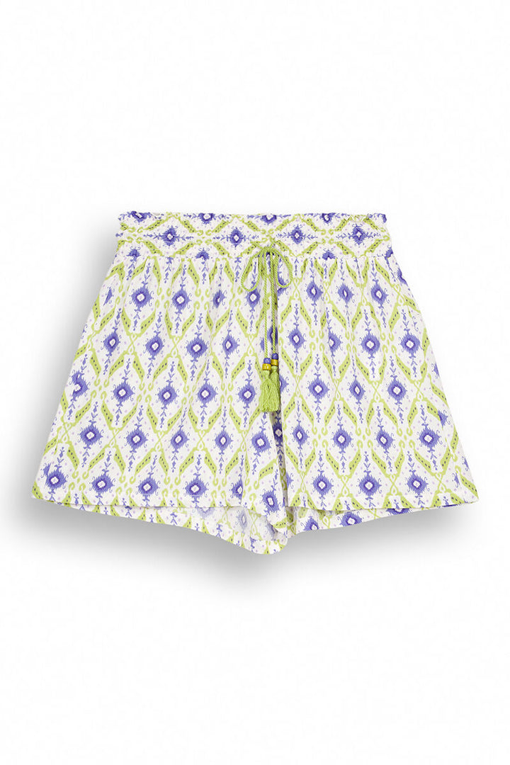 Ikat geometric print shorts - Blue Print