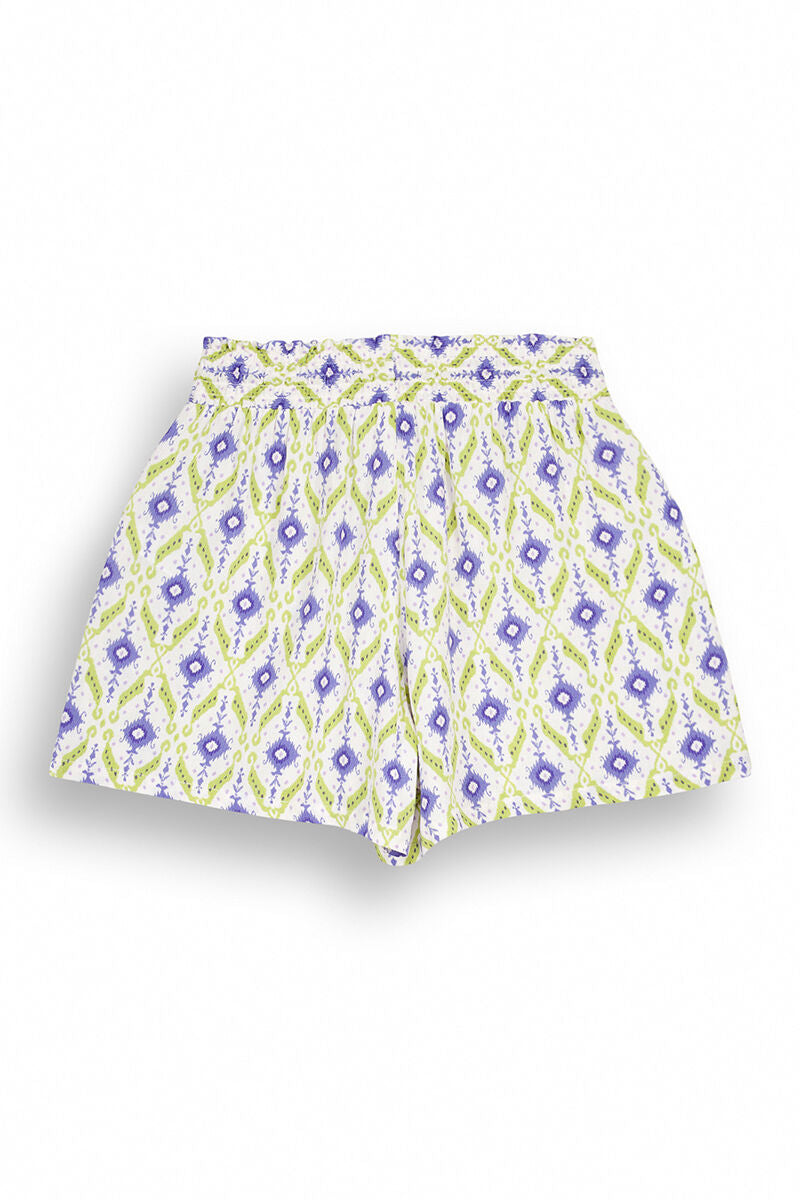 Ikat geometric print shorts - Blue Print