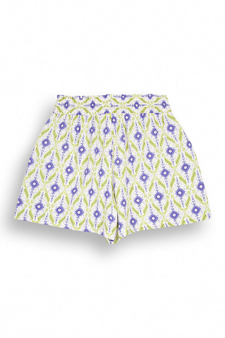 Ikat geometric print shorts - Blue Print