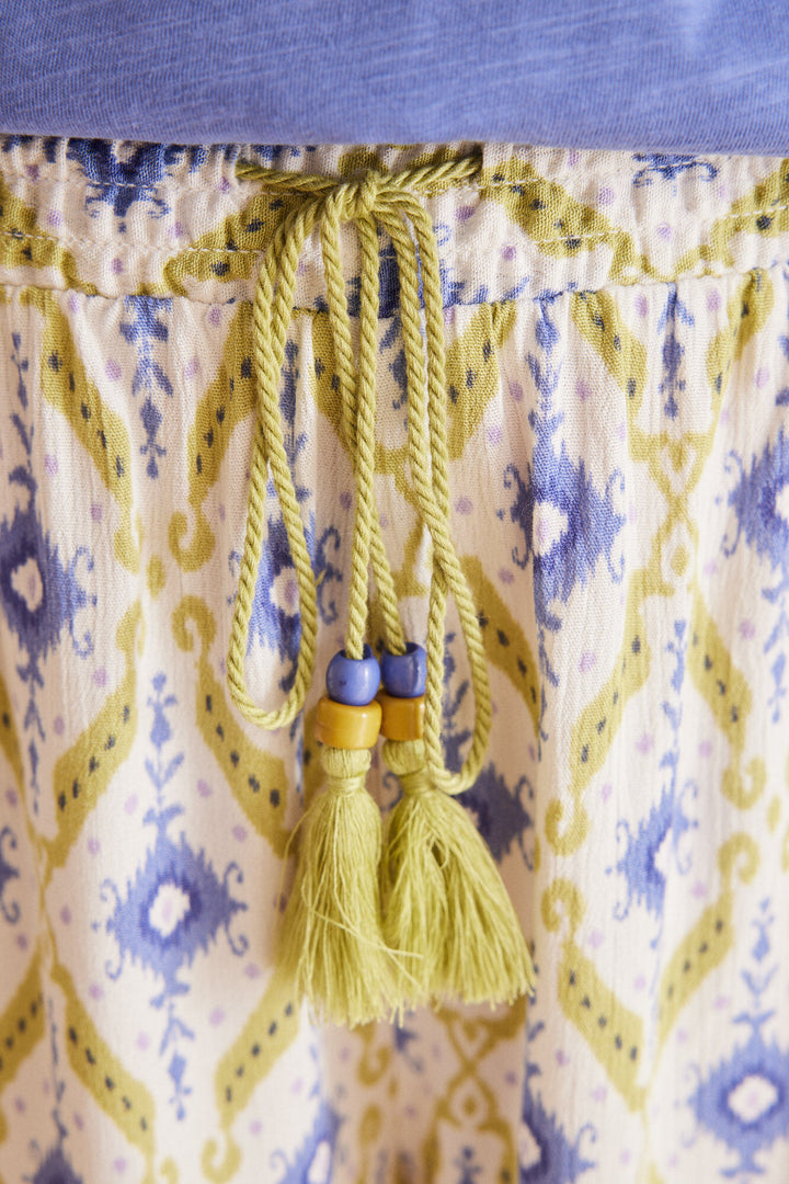 Ikat geometric print shorts - Blue Print