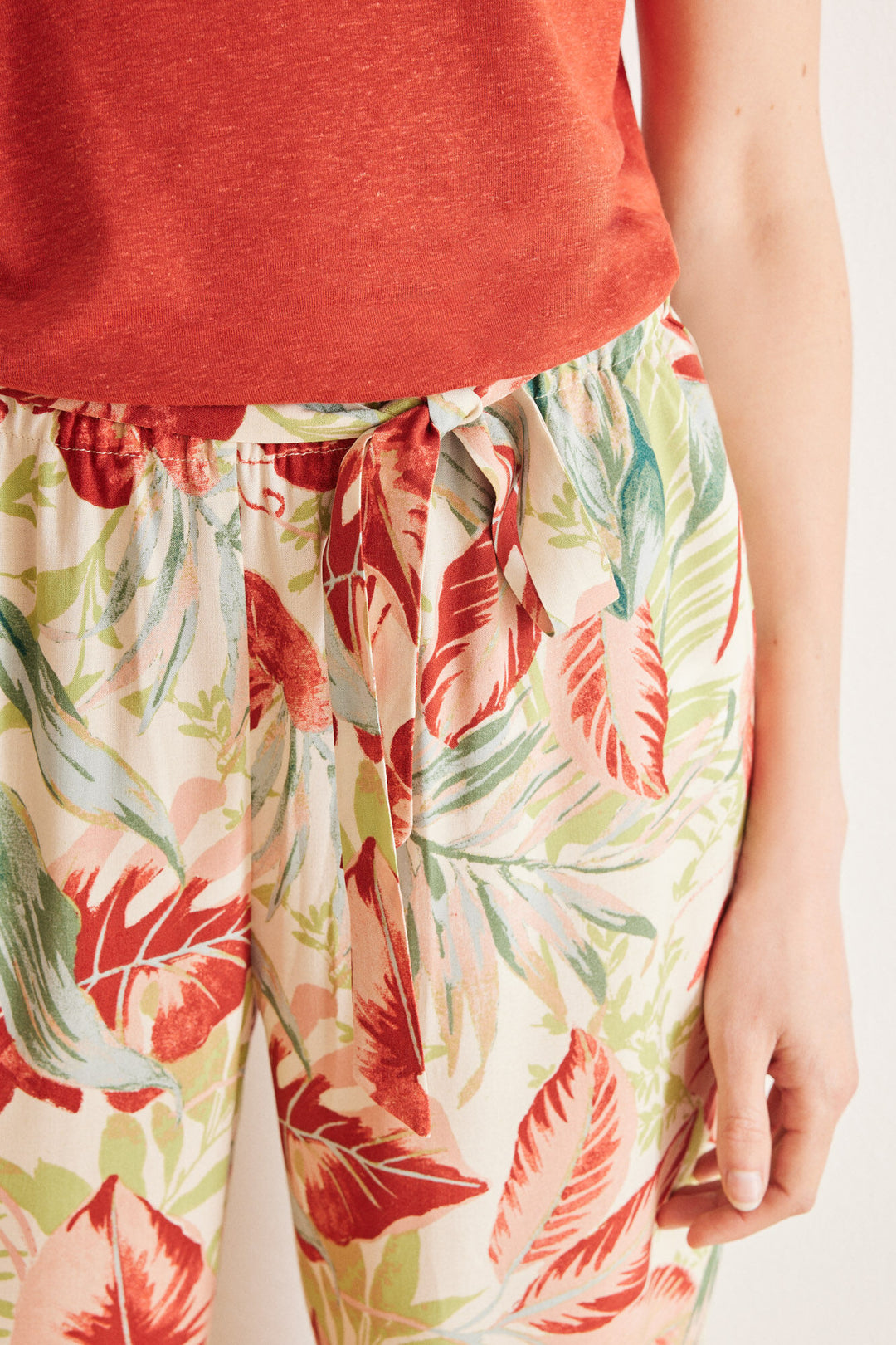 Long tropical fluid trousers - Multicolor