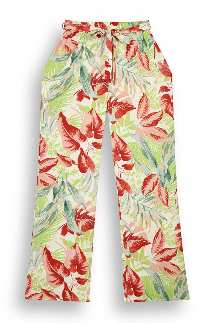 Long tropical fluid trousers - Multicolor