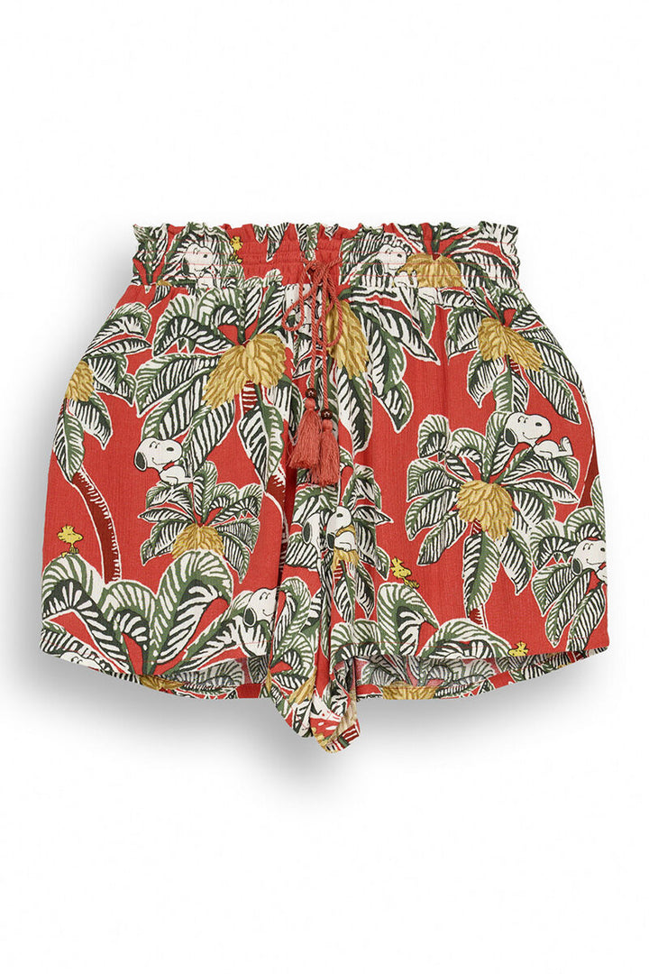 Tropical print viscose Snoopy shorts - Multicolor