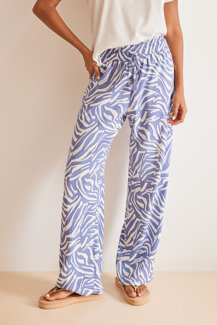 Blue zebra print trousers - Blue Print