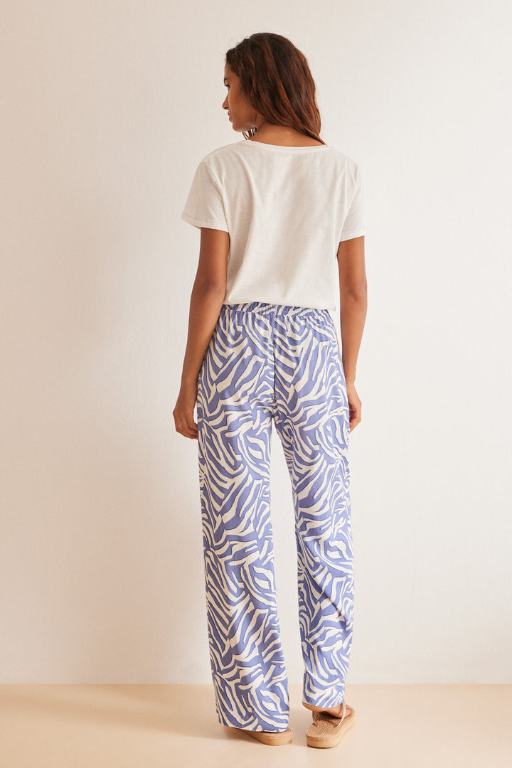 Blue zebra print trousers - Blue Print