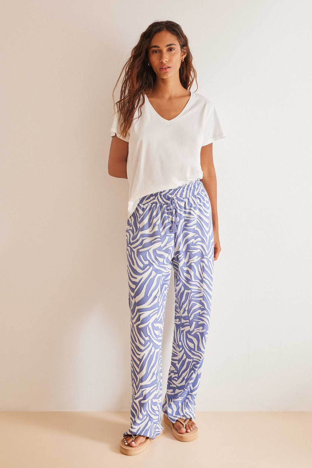 Blue zebra print trousers - Blue Print