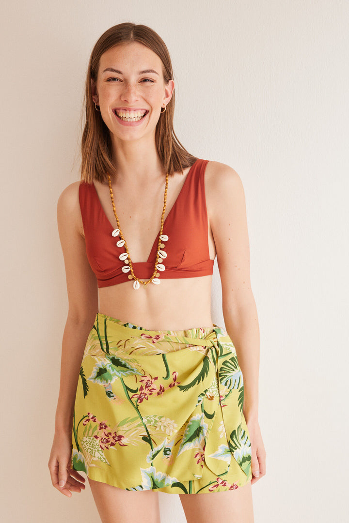 Floral print trousers skirt - Multicolor