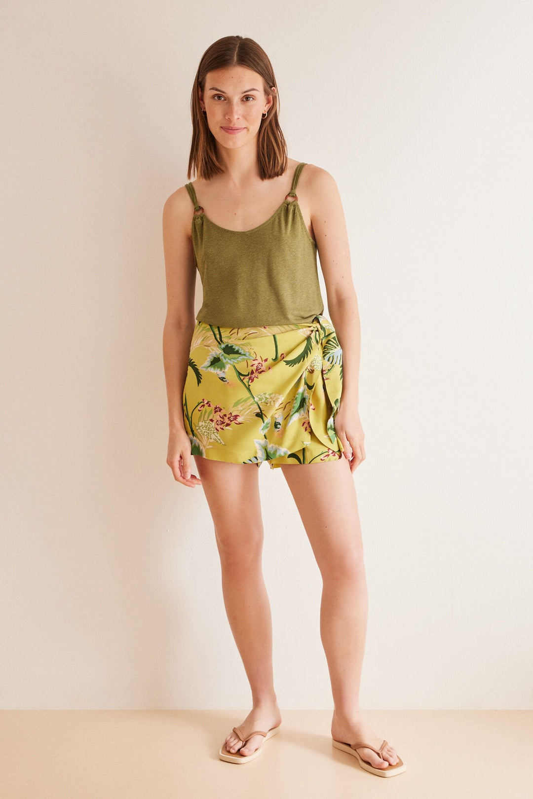 Floral print trousers skirt - Multicolor