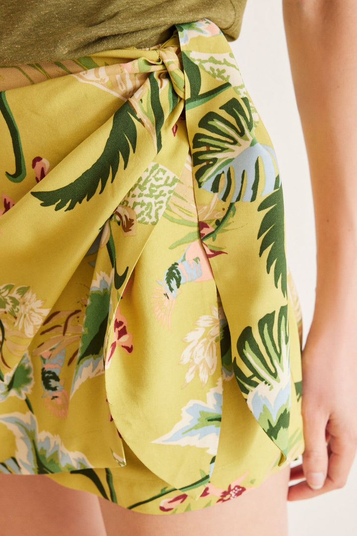 Floral print trousers skirt - Multicolor
