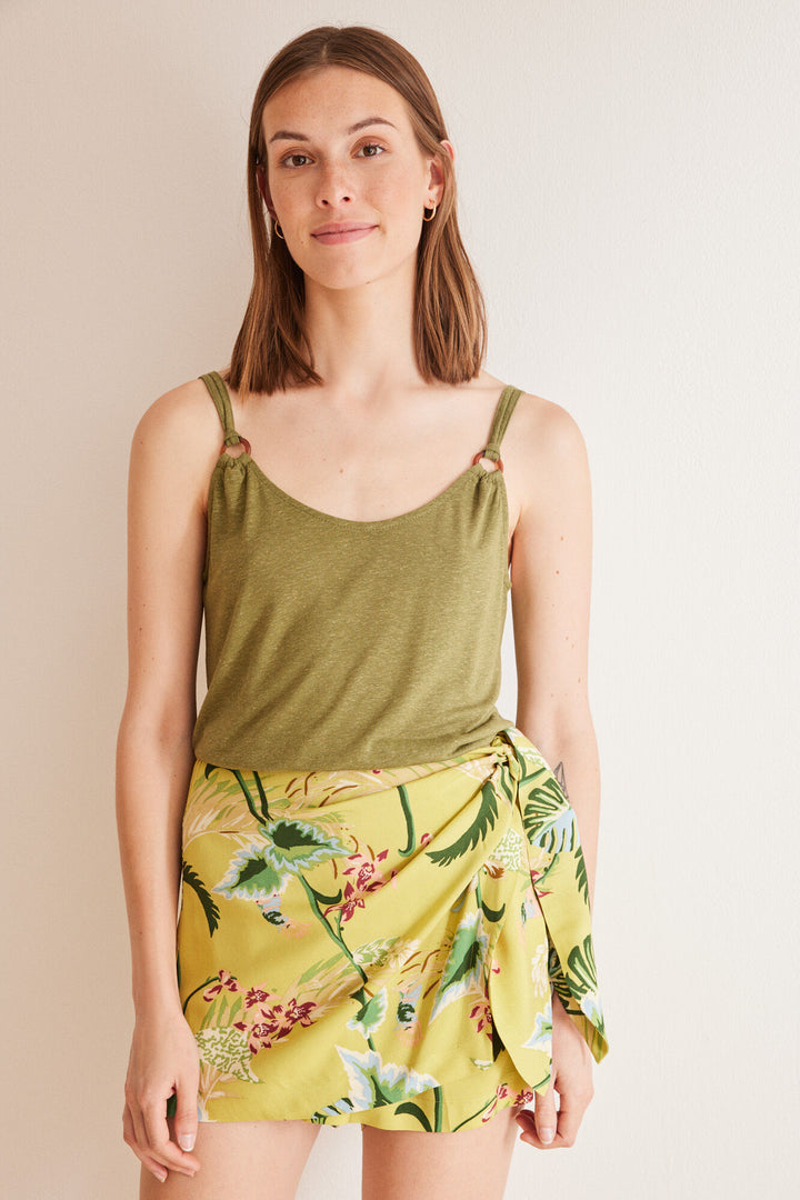Floral print trousers skirt - Multicolor