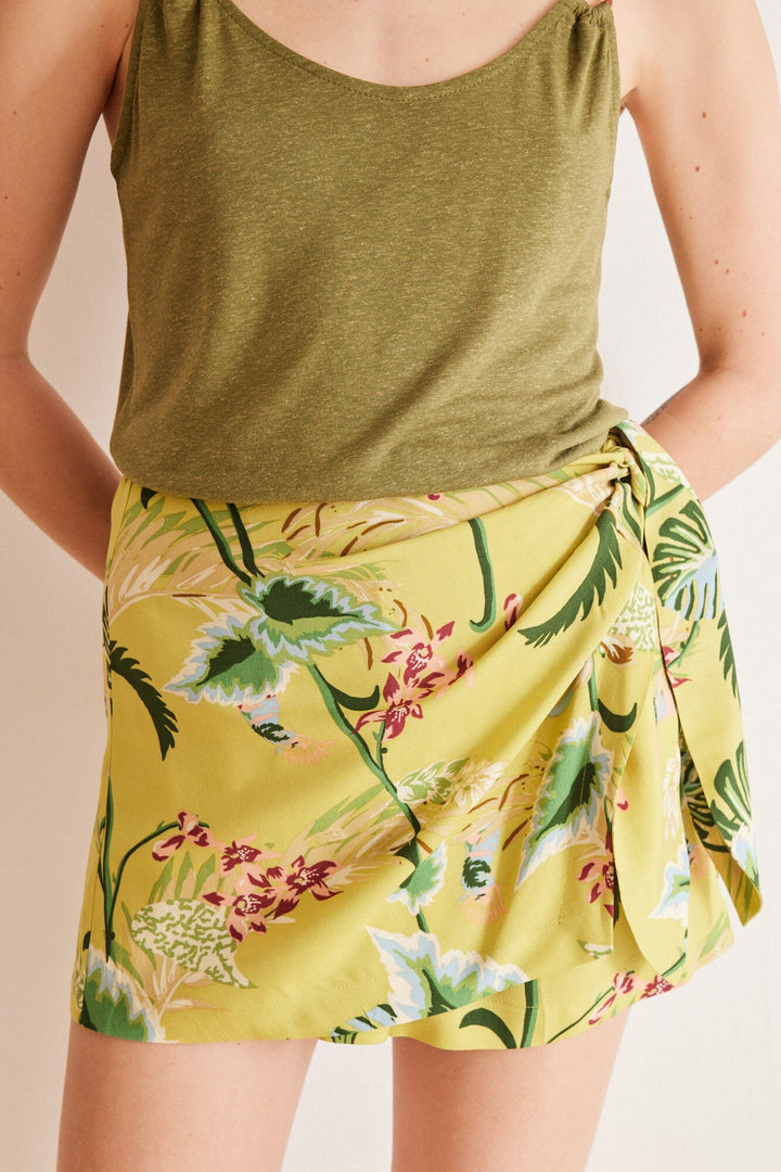 Floral print trousers skirt - Multicolor