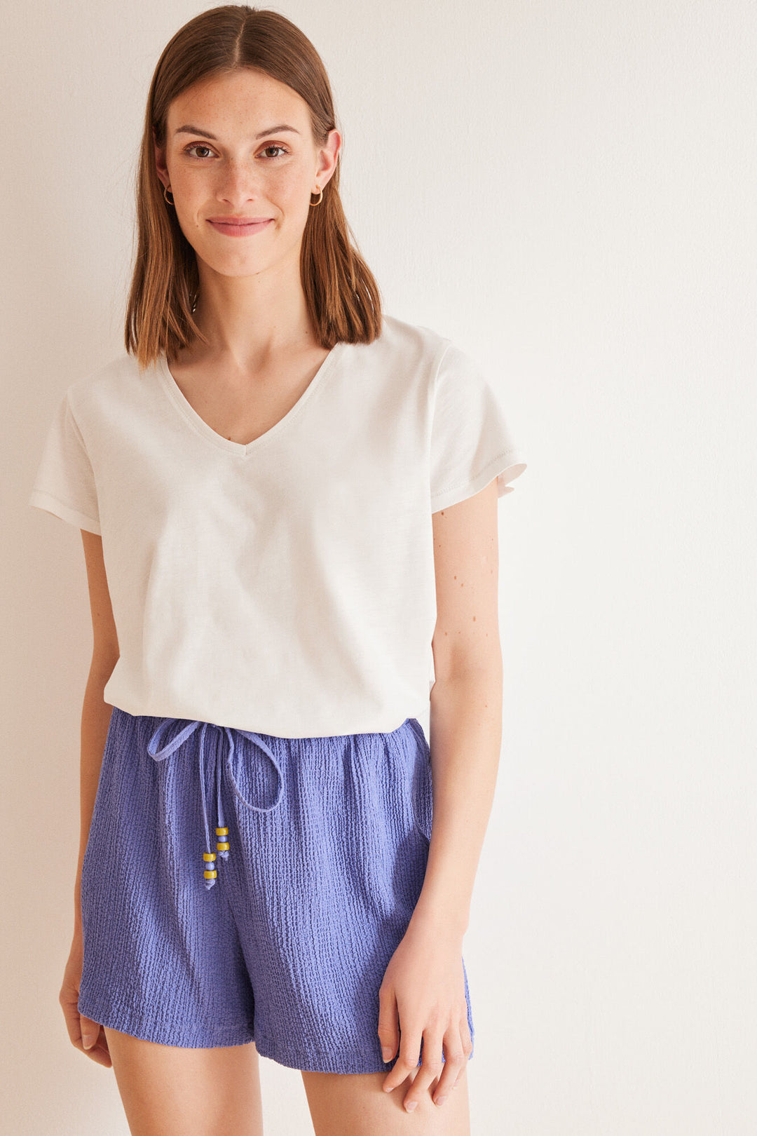 Blue waffle textured shorts - Blue Print
