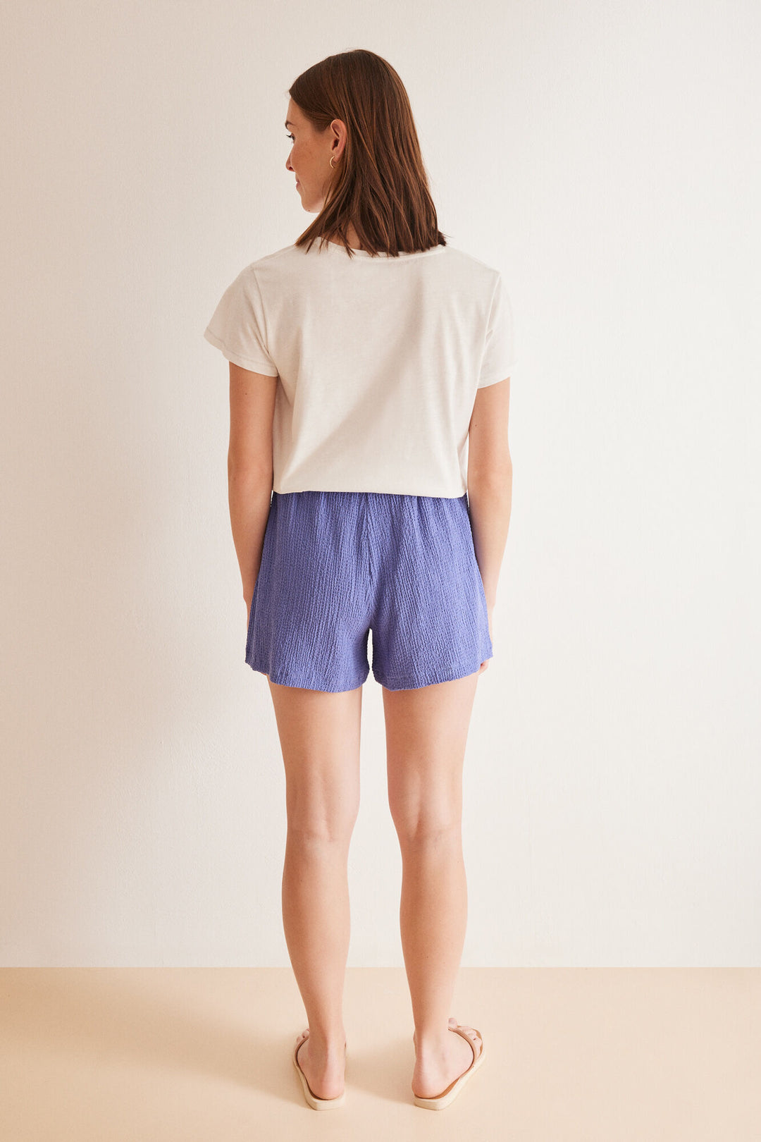 Blue waffle textured shorts - Blue Print
