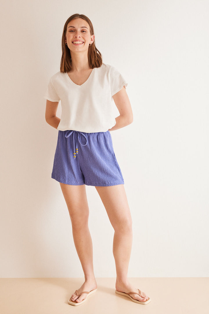 Blue waffle textured shorts - Blue Print