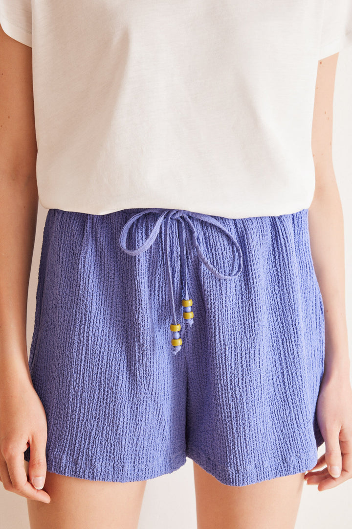 Blue waffle textured shorts - Blue Print