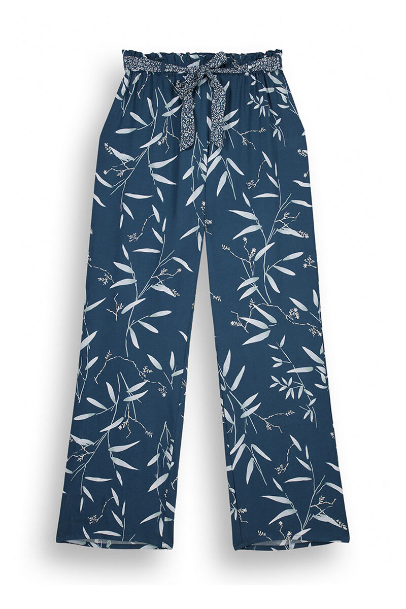 Leaf print viscose lounge pants - Green