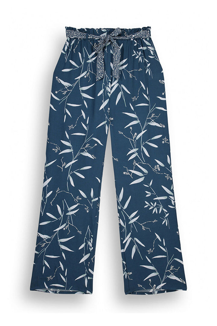 Leaf print viscose lounge pants - Green