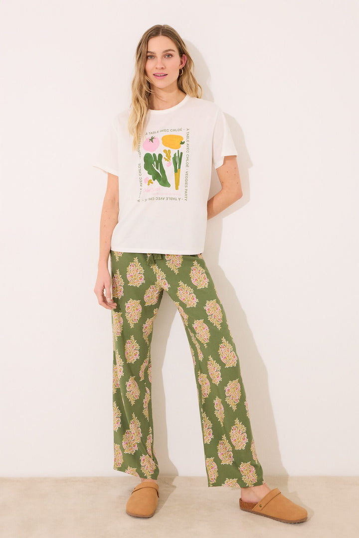 Long Pant - Green Print