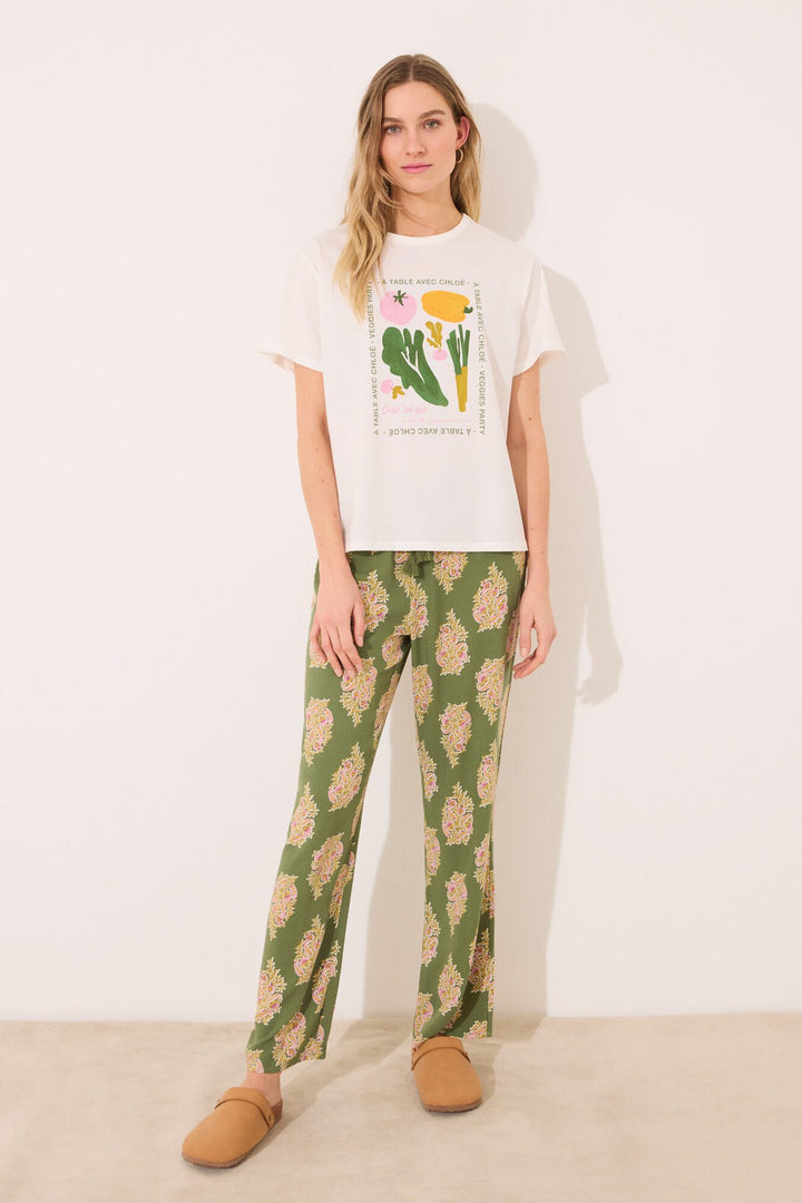 Long Pant - Green Print