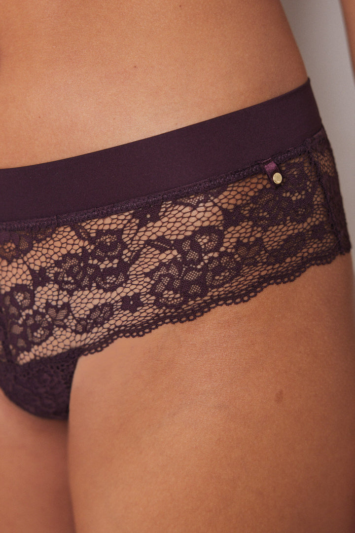 Garnet microfibre wide Brazilian briefs - Maroon