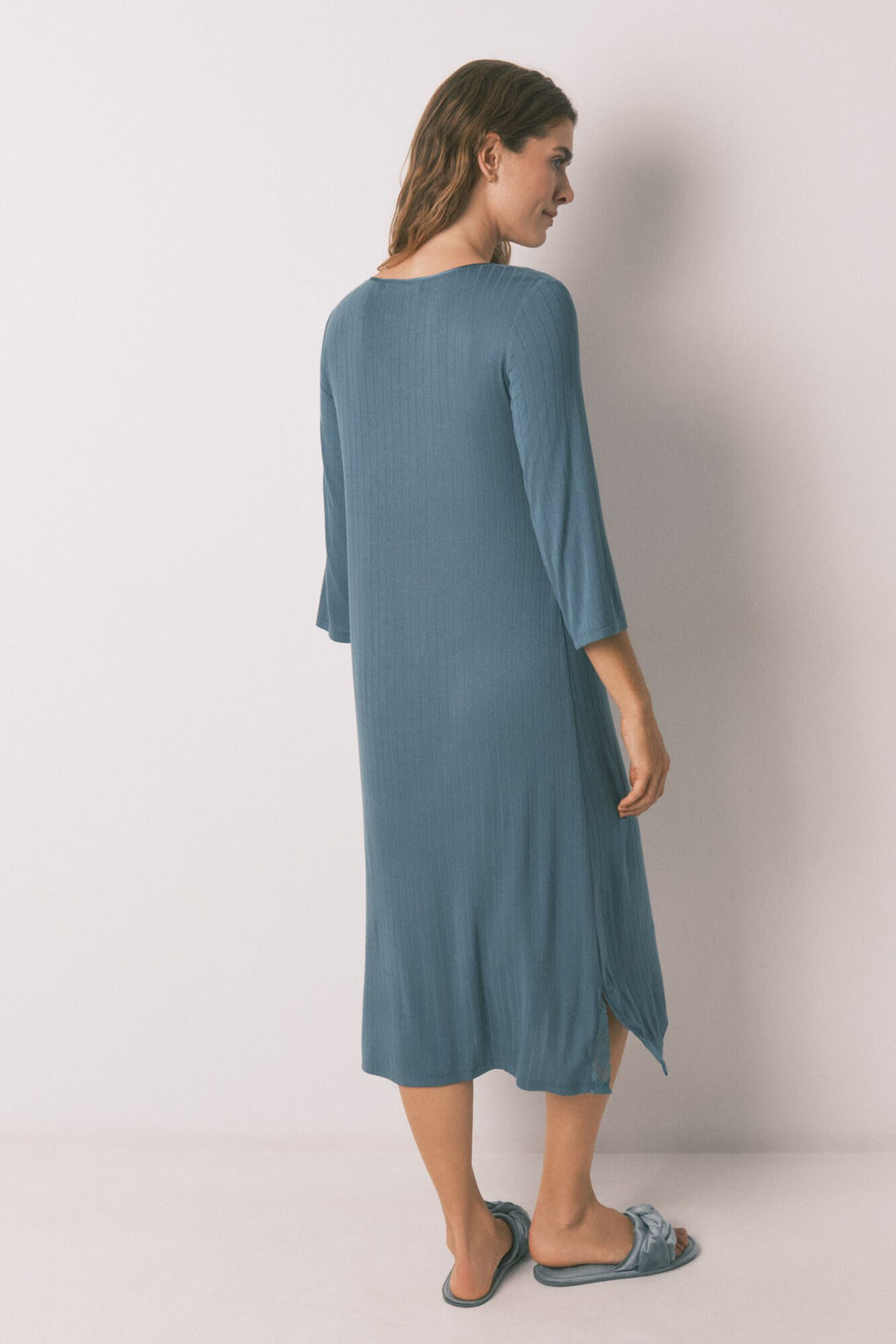 SHORT SLEEVES MEDIUM NIGHTDRESS - Green