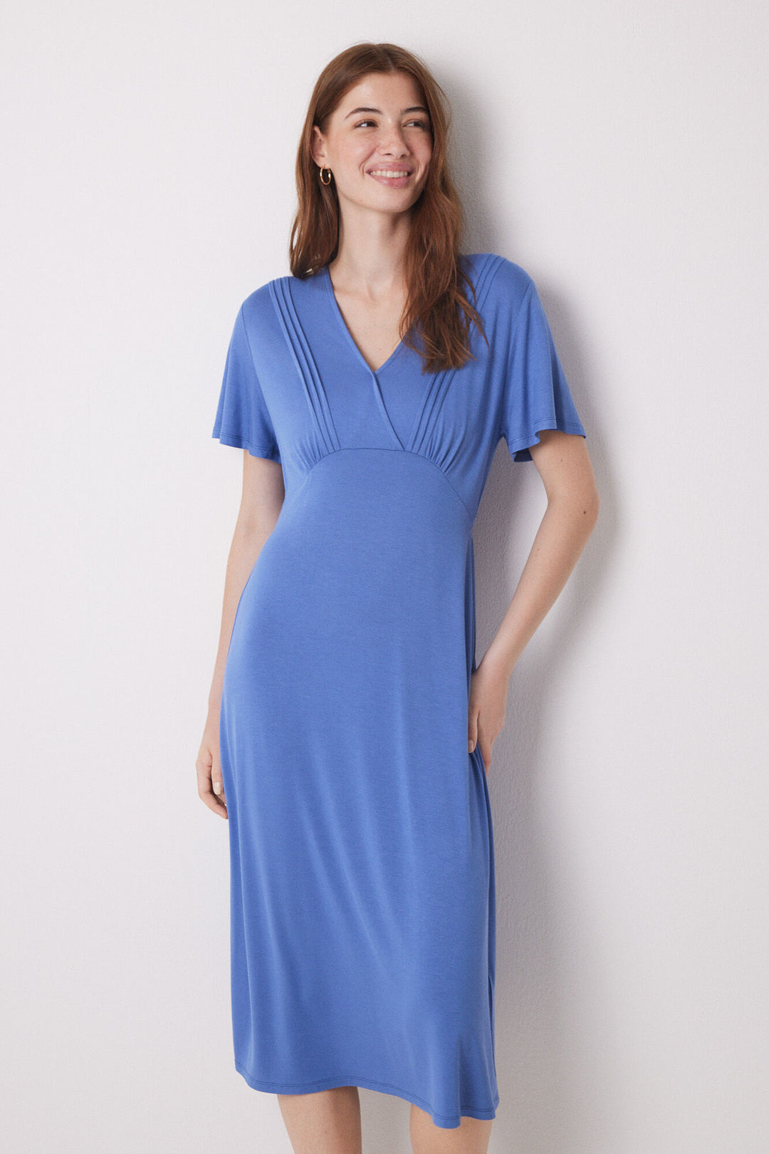 Blue soft touch midi dress - Light Blue