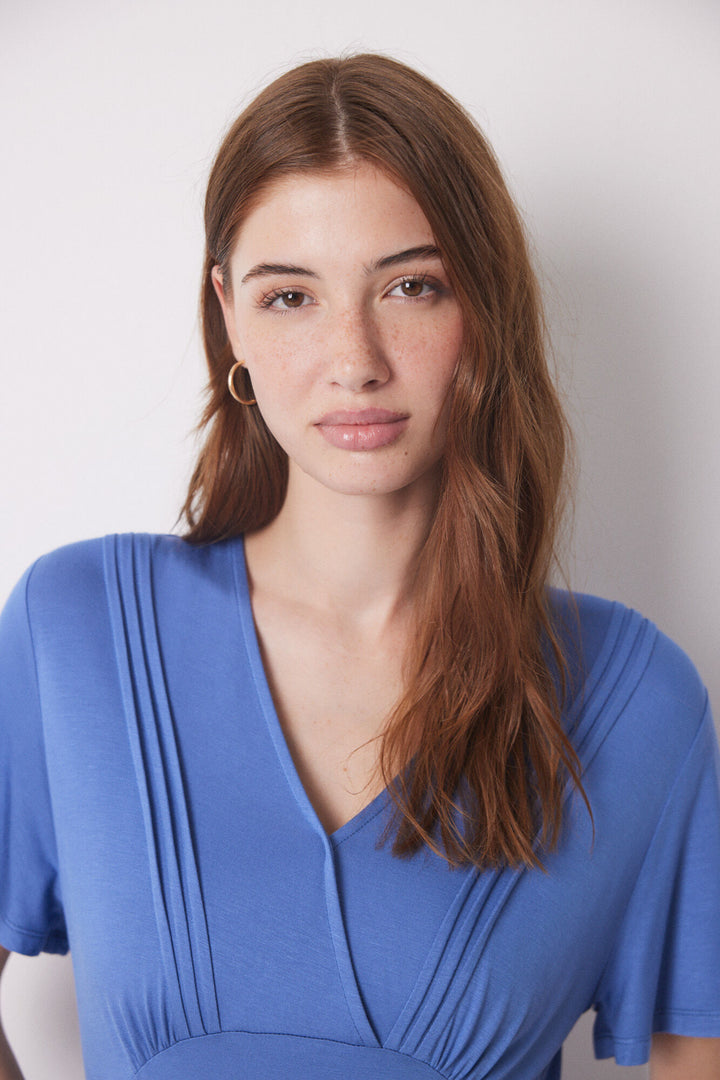 Blue soft touch midi dress - Light Blue