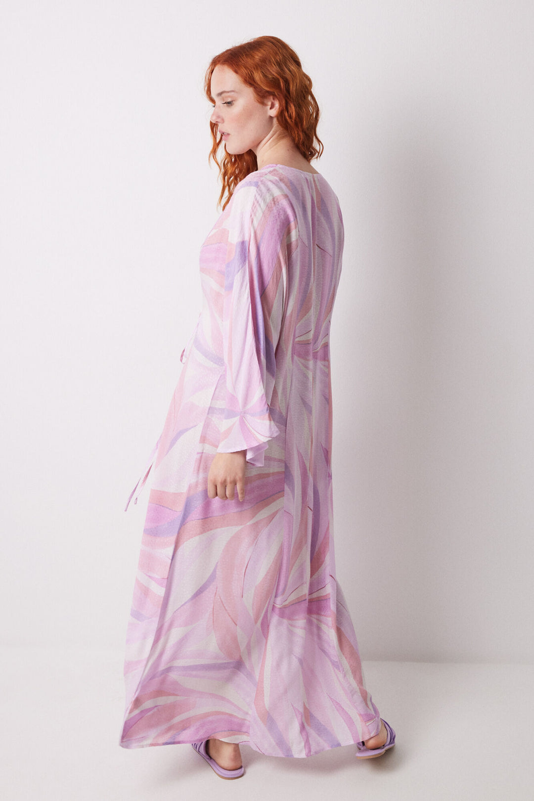 Long Sleeves Long Dress - Purple Lilac