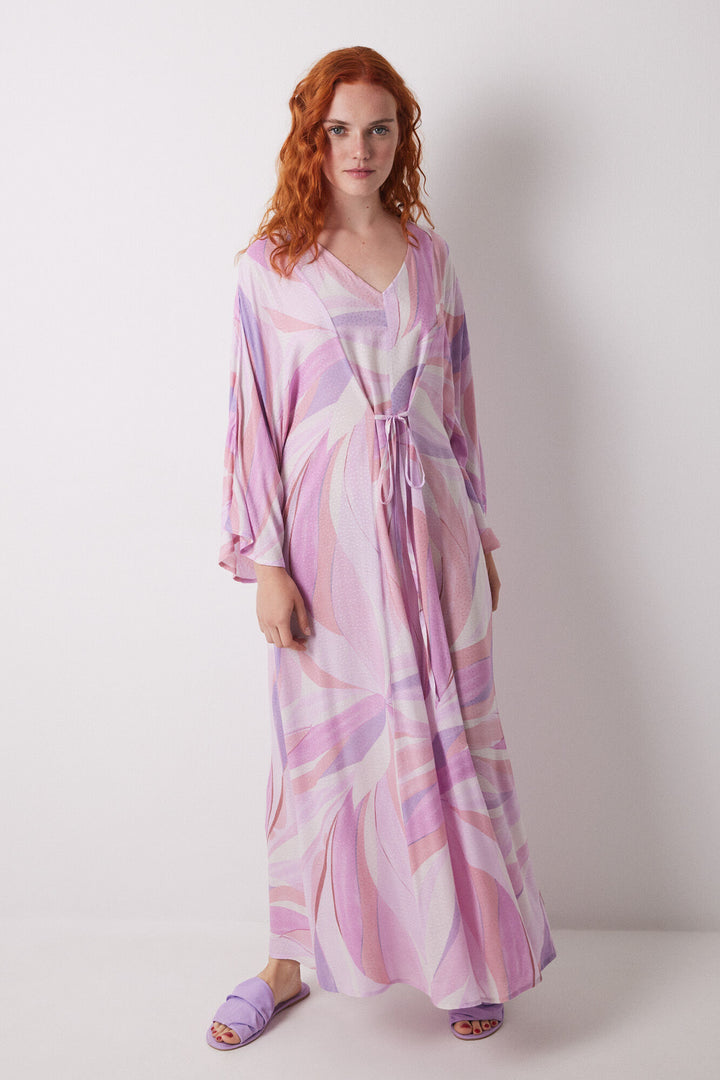 Long Sleeves Long Dress - Purple Lilac
