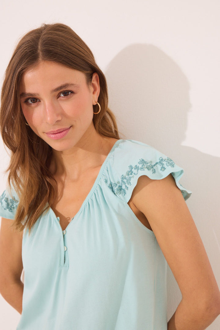 Straps Short Nightdress - Green