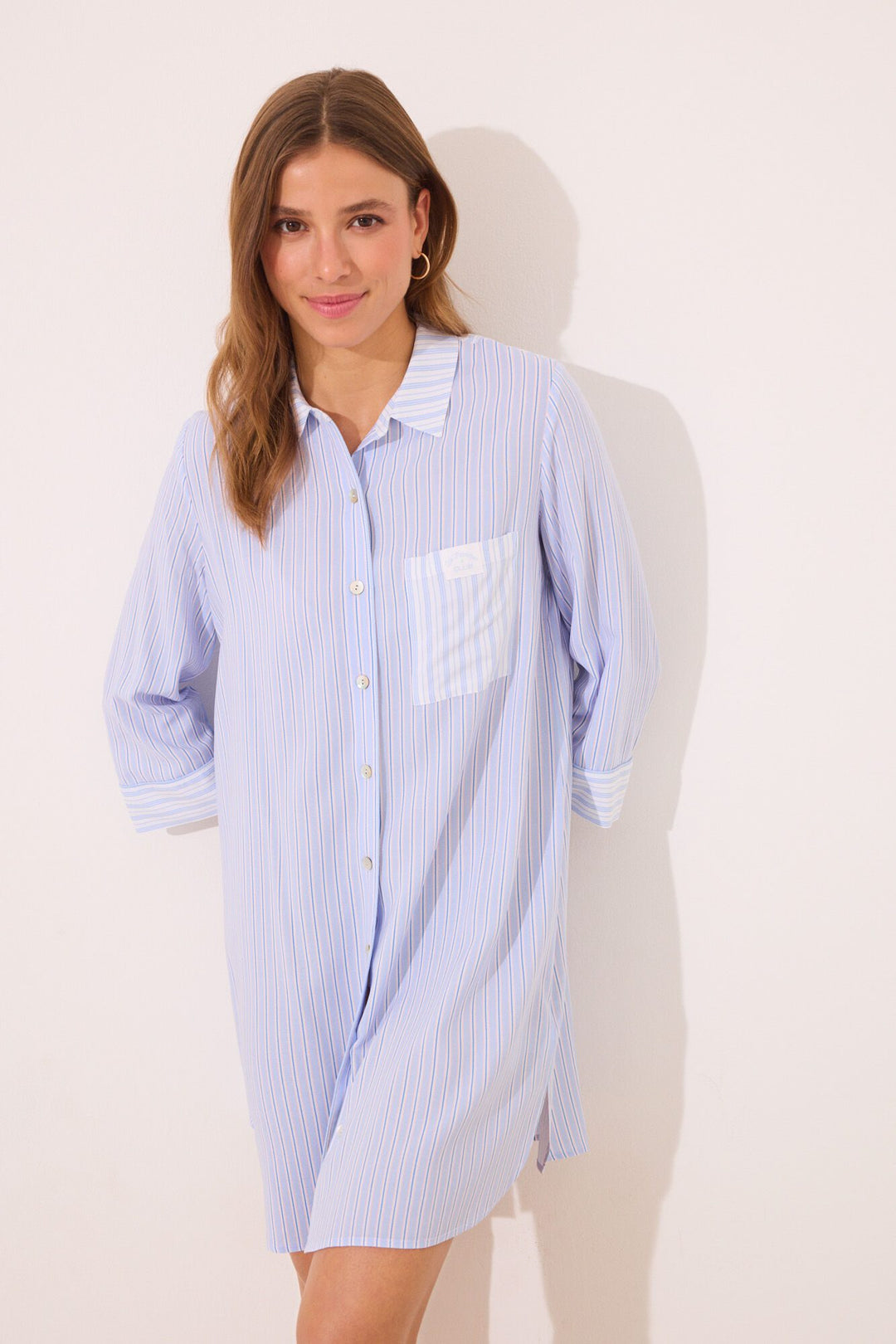 Long Sleeves Camisoles - Medium Blue