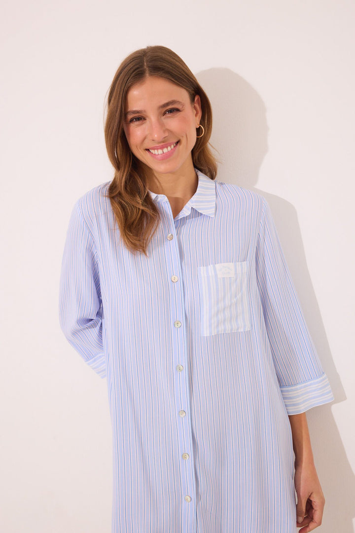 Long Sleeves Camisoles - Medium Blue