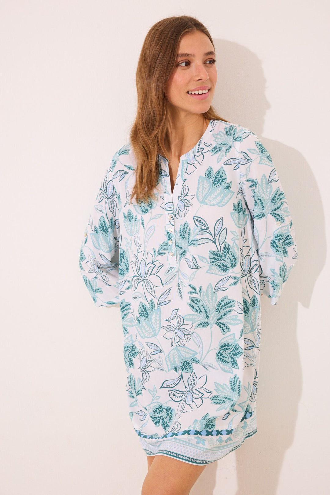 Long Sleeves Camisoles - White Print