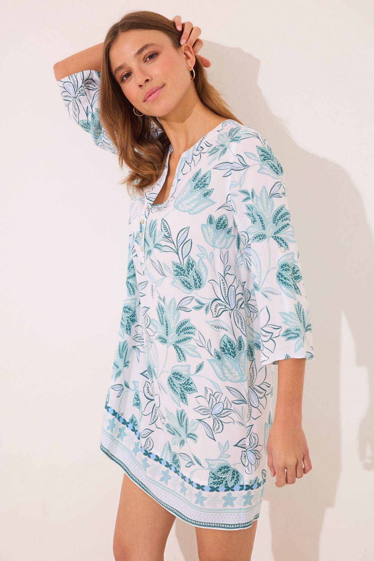 Long Sleeves Camisoles - White Print