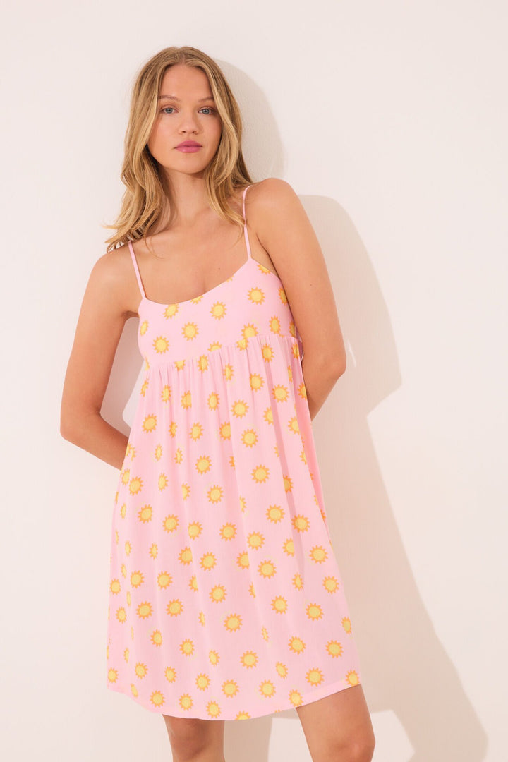 STRAPS SHORT NIGHTDRESS - Pink