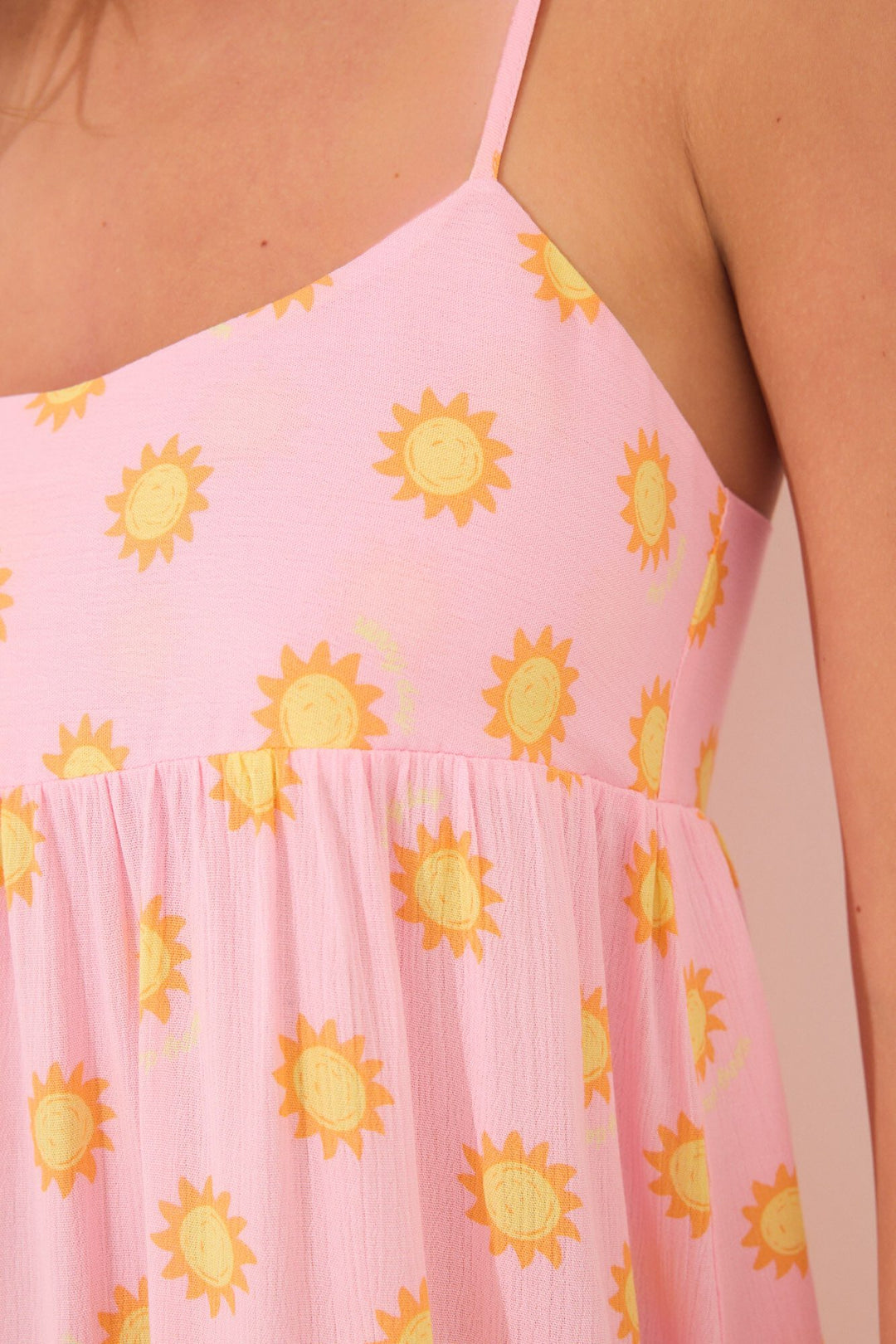 STRAPS SHORT NIGHTDRESS - Pink