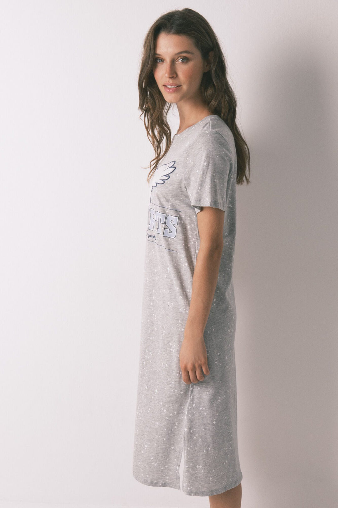 SHORT SLEEVES MEDIUM NIGHTDRESS - Dark Grey