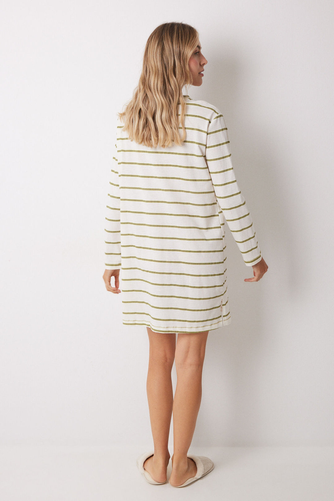 Long Sleeves Short Nightdress - Ivory