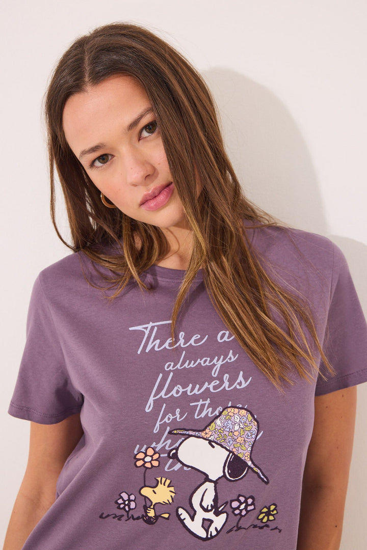 Short Sleeves Medium Nightdress - Purple Lilac
