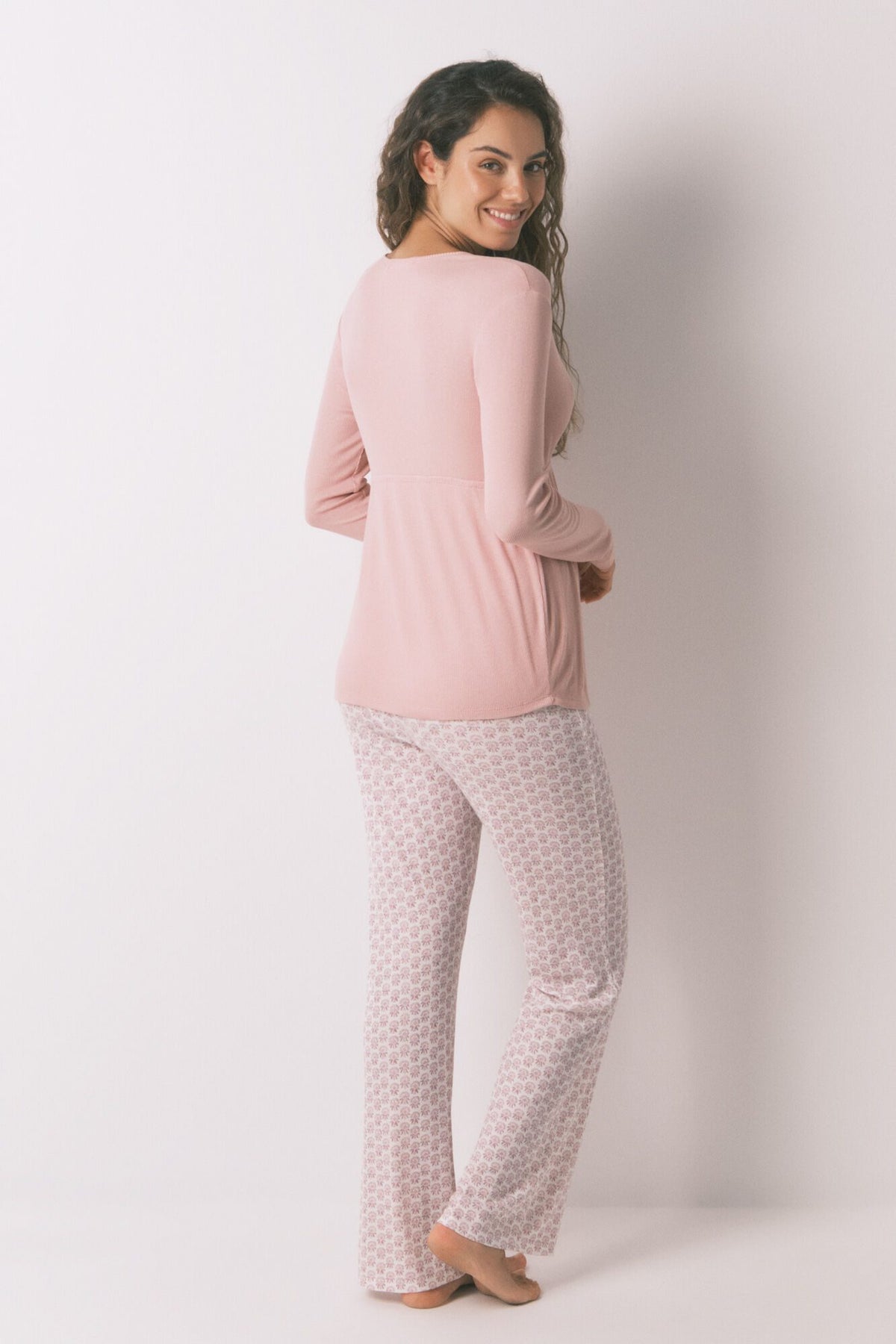 LONG SLEEVES LONG PANT PYJAMA - Pink