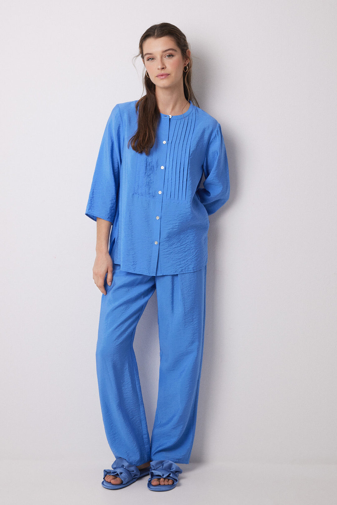 Long Sleeves Masculine Pyjama - Blue Print