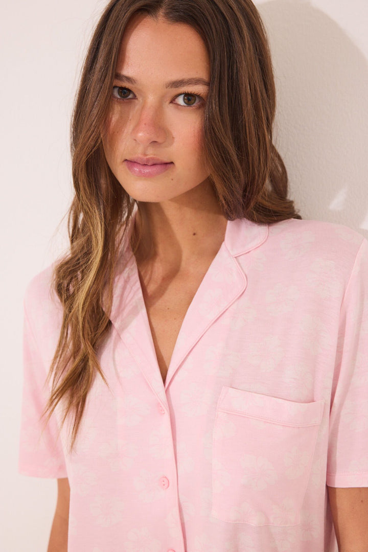 SHORT SLEEVES MASCULINE PYJAMA - Pink