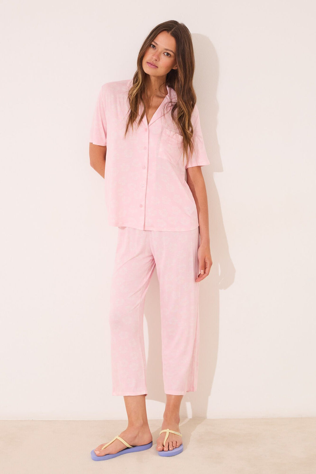 SHORT SLEEVES MASCULINE PYJAMA - Pink