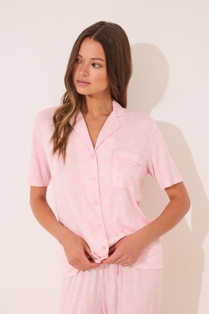 SHORT SLEEVES MASCULINE PYJAMA - Pink