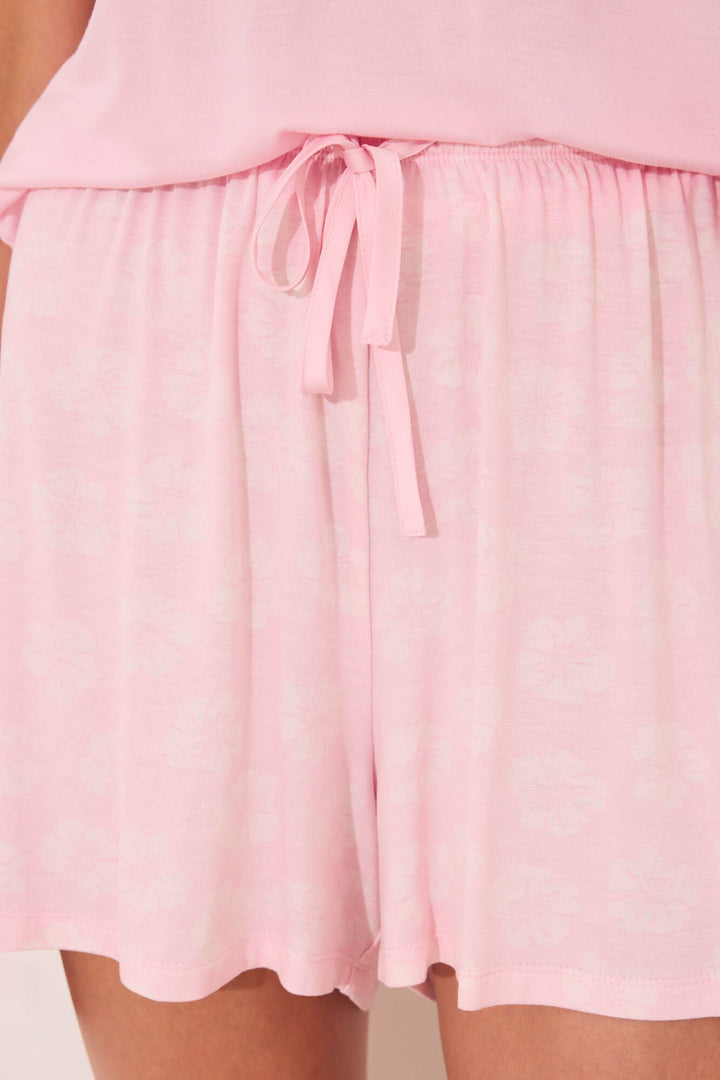 SHORT SLEEVES SHORT PANT PYJAMA - Pink