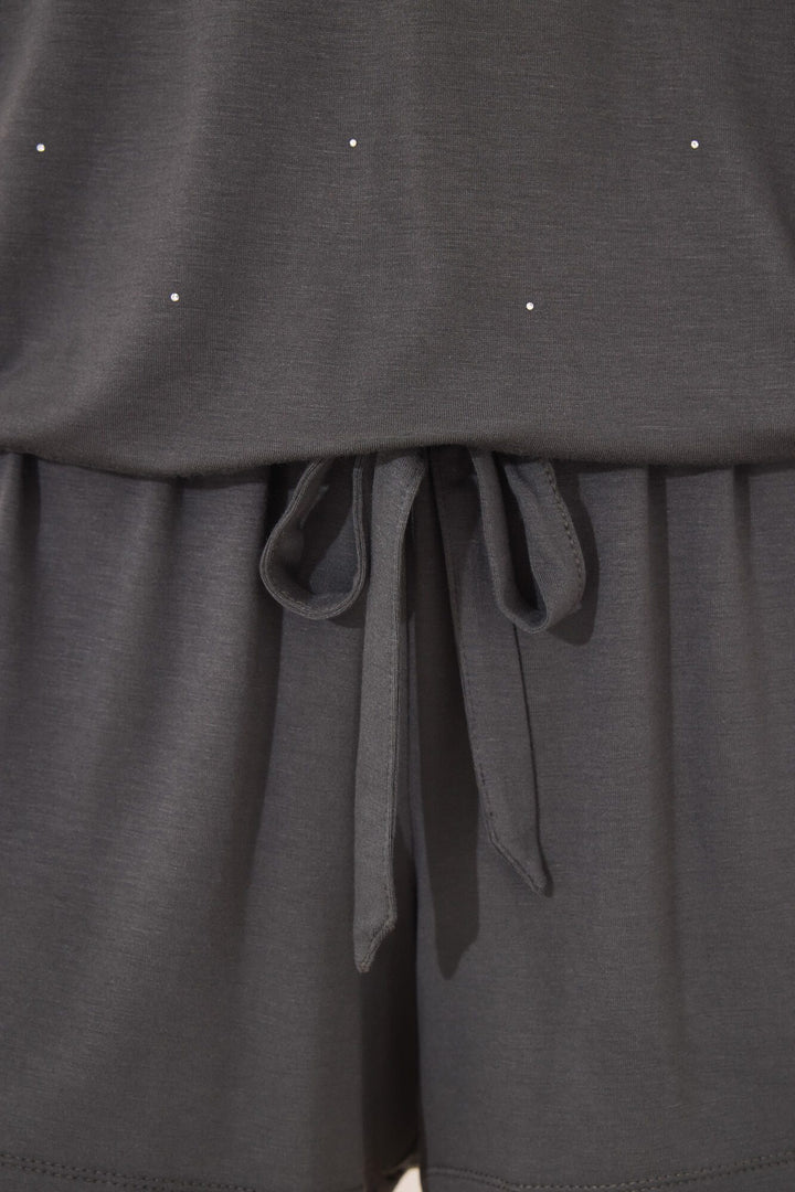 SHORT SLEEVES SHORT PANT PYJAMA - Charcoal Grey
