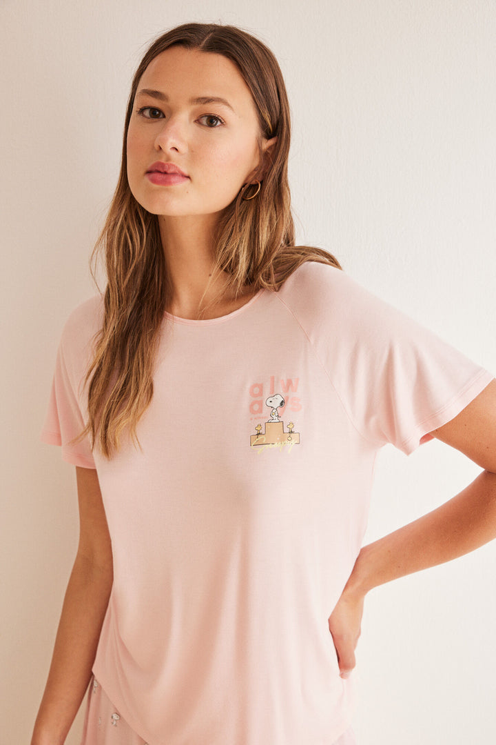 Super soft pink Snoopy short pyjamas - Pink