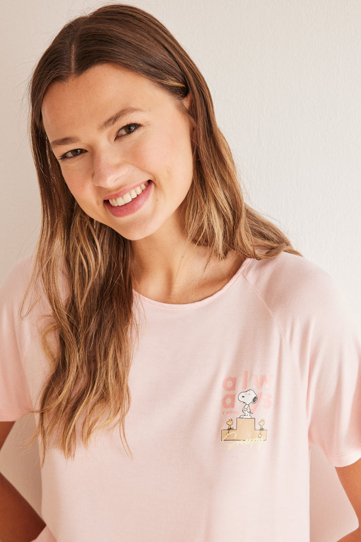 Super soft pink Snoopy short pyjamas - Pink