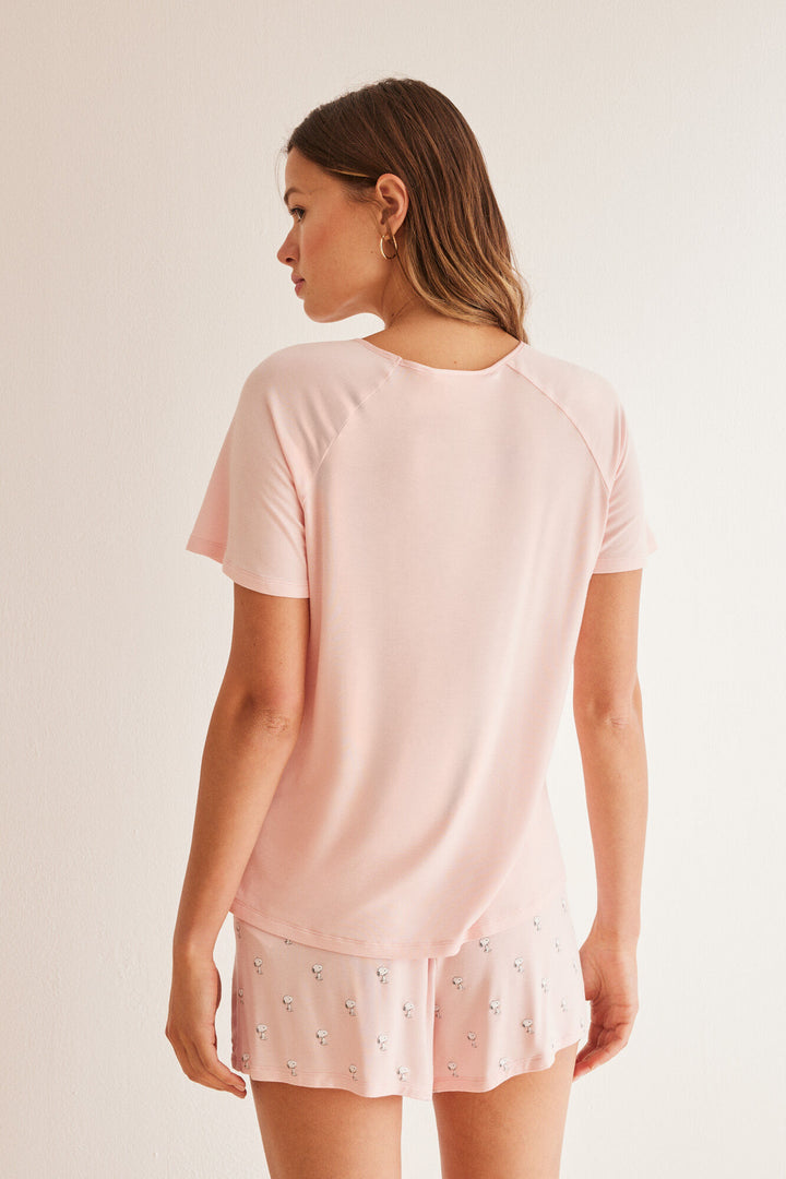 Super soft pink Snoopy short pyjamas - Pink