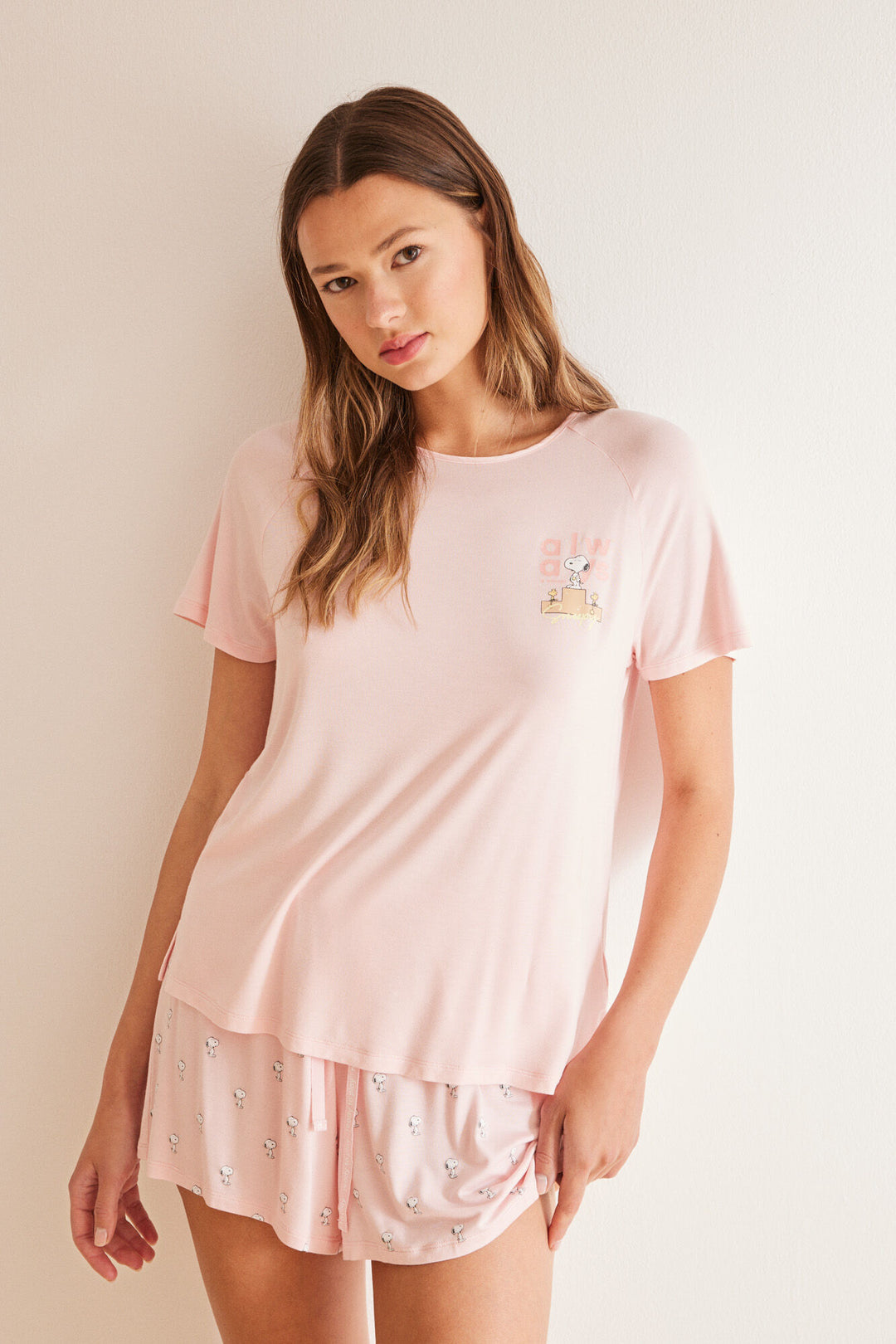 Super soft pink Snoopy short pyjamas - Pink